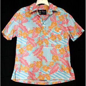 Vtg 80s 90s The Nutter From Dubbies Floral Hawaiian Shirt Mens S Blue Striped